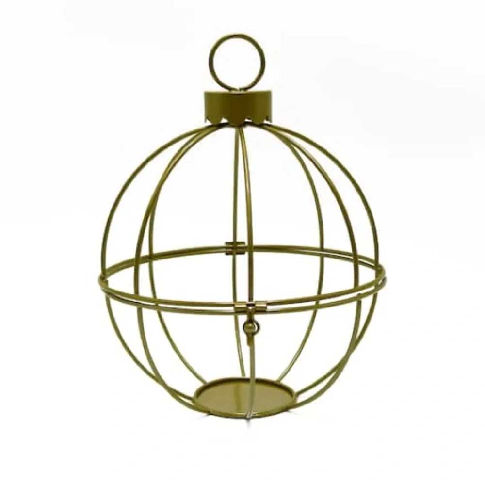 🆕Gold Metal Decorative Lantern Or Open Terrarium Form